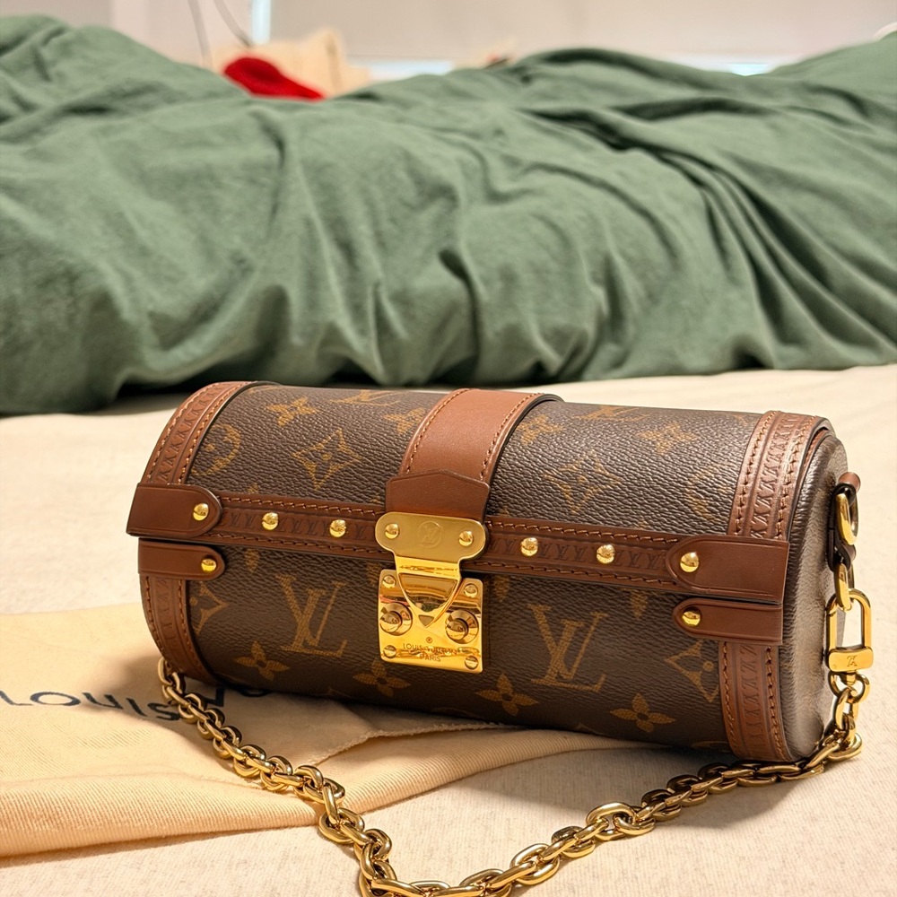Louis Vuitton Brown Monogram Papillion Crossbody Bag with Gold Hardware